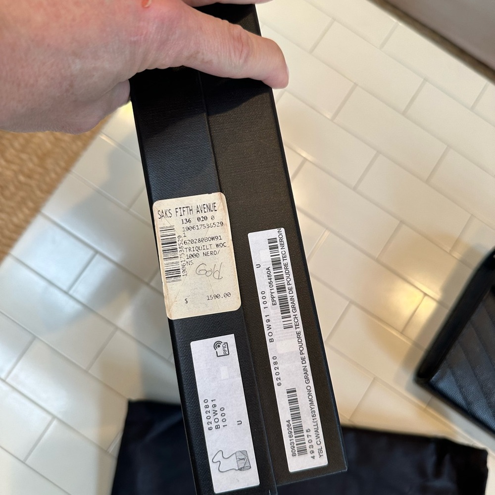 SAINT LAURENT Classic Black Cassandre Chain Wallet with Silver Hardware (NWT) - Picture 6 of 10